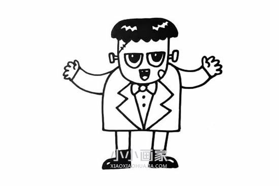 科学怪人简笔画画法图片步骤步骤5