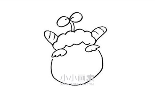 彩色慢羊羊简笔画画法图片步骤步骤4