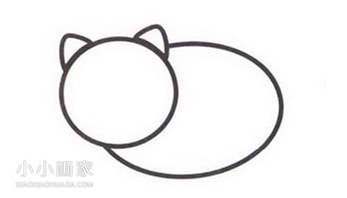 趴伏的小黄猫简笔画画法图片步骤步骤3