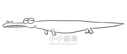 古怪的卡通鳄鱼简笔画画法图片步骤步骤5