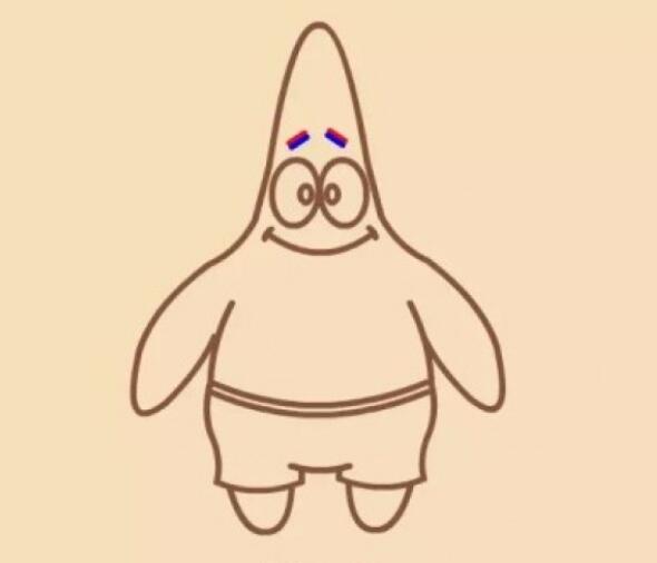 怎么画派大星涂色 简笔画派大星图解步骤步骤4