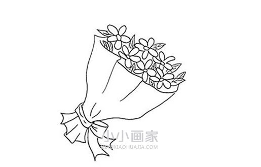 三八妇女节手捧花简笔画画法图片步骤步骤4