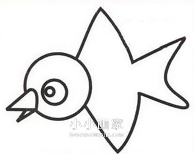 飞行的小麻雀简笔画画法图片步骤步骤4