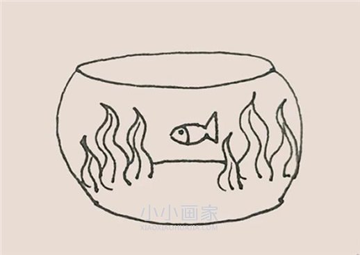 玻璃鱼缸简笔画画法图片步骤步骤4