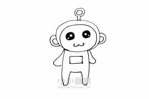 红色天线宝宝小波的简笔画画法图片步骤步骤5