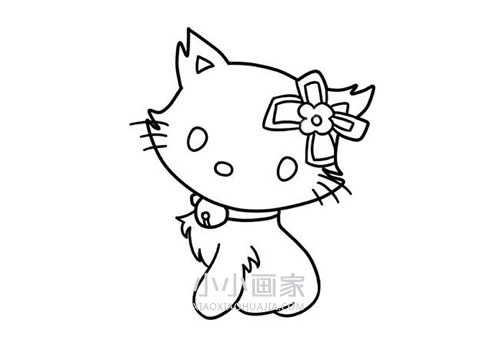 超萌小白猫简笔画画法图片步骤步骤5