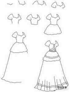 美丽裙子简笔画画法图片步骤步骤1