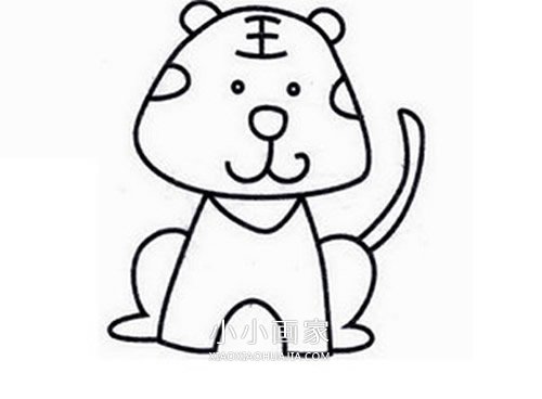 可爱老虎简笔画画法图片步骤步骤5