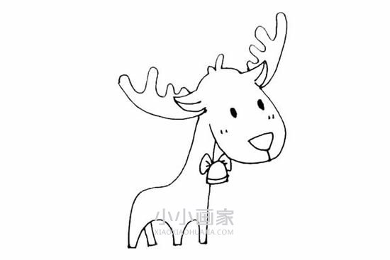 卡通驯鹿简笔画画法图片步骤步骤9