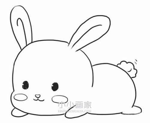 绘本故事趴地上的可爱兔子简笔画画法图片步骤