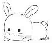 趴地上的可爱兔子简笔画画法图片步骤步骤1
