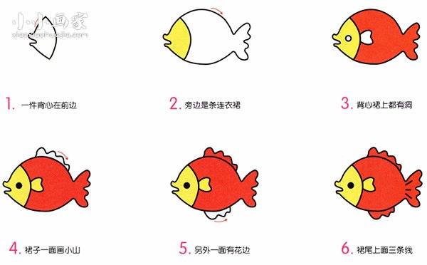 可爱小鱼简笔画画法图片步骤步骤2