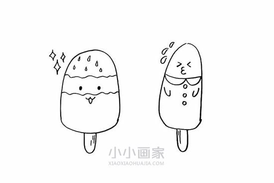 夏天卡通雪糕简笔画画法图片步骤步骤10