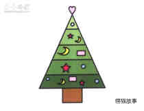 彩色圣诞树简笔画画法图片步骤步骤1