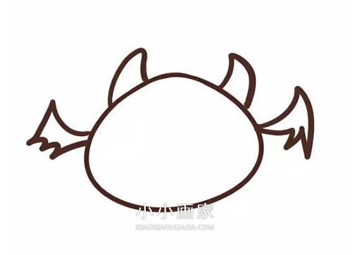 卡通小蝙蝠简笔画画法图片步骤步骤3