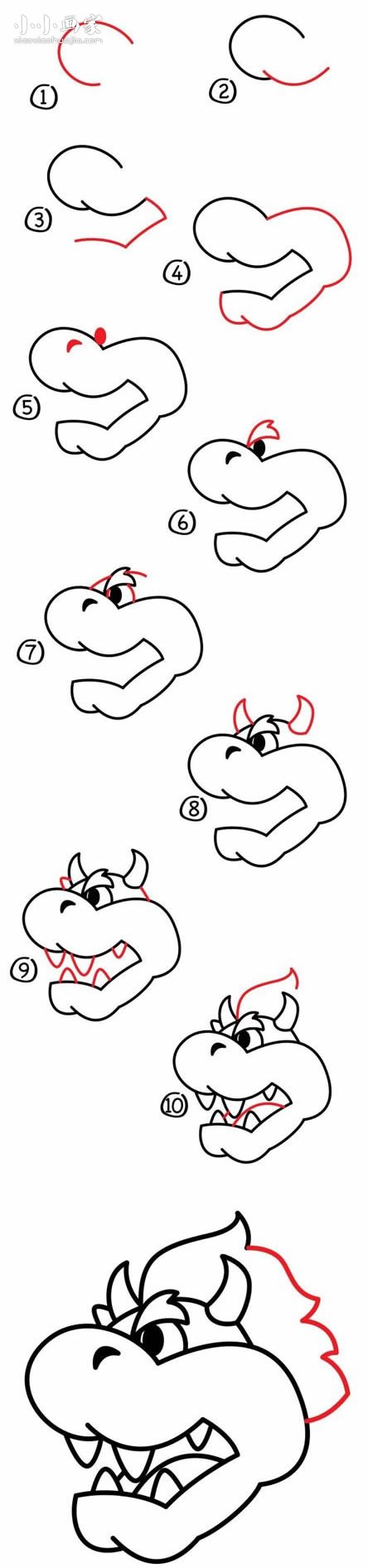 绘本故事库巴简笔画画法图片步骤