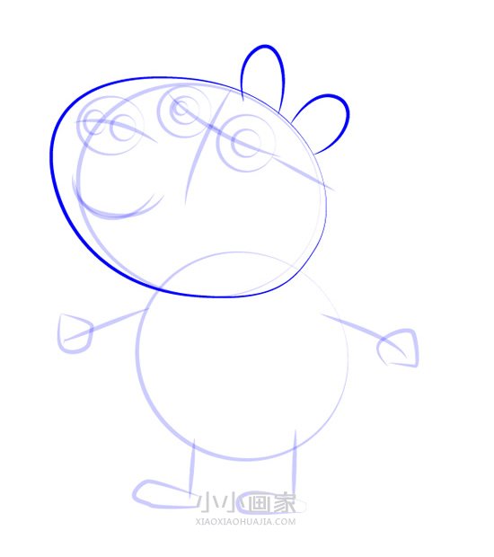 小猪佩奇小马佩德罗简笔画画法图片步骤步骤6