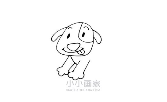 草丛中的小狗简笔画画法图片步骤步骤5