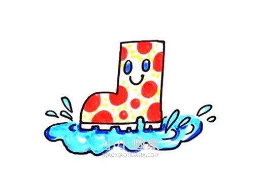 绘本故事卡通雨鞋简笔画画法图片步骤