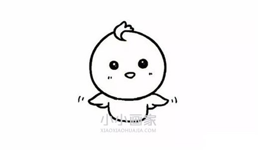 可爱小黄鸡简笔画画法图片步骤步骤5