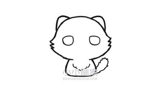 白色小猫咪简笔画画法图片步骤步骤4