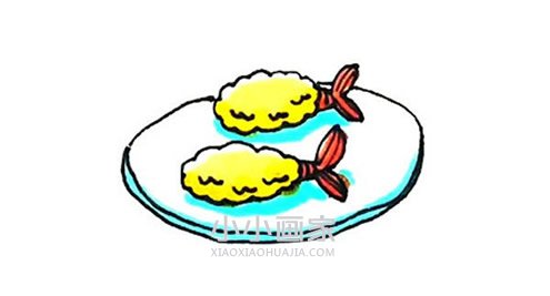 绘本故事彩色炸虾简笔画画法图片步骤