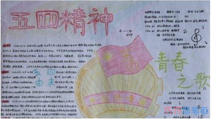绘本故事小学生关于五四精神青春之歌的手抄报图片内容