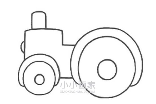 工作的拖拉机简笔画画法图片步骤步骤5