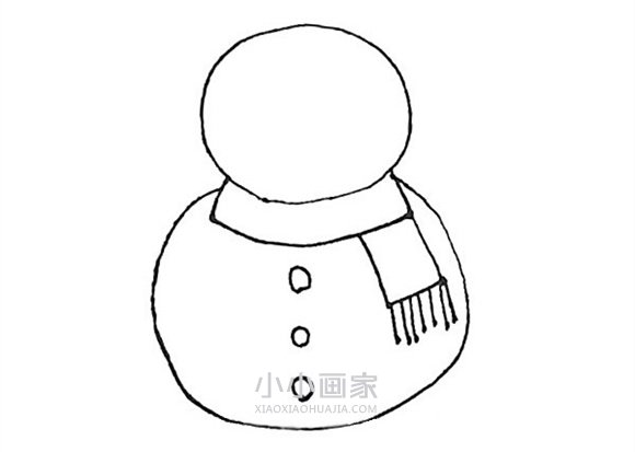 冬天雪人简笔画画法图片步骤步骤4