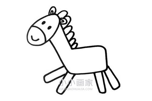 漂亮卡通小马驹简笔画画法图片步骤步骤4