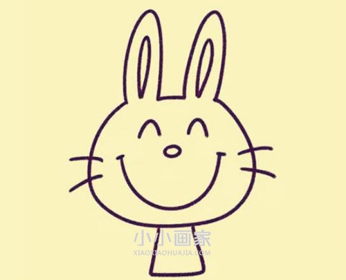 快乐卡通小白兔简笔画画法图片步骤步骤6