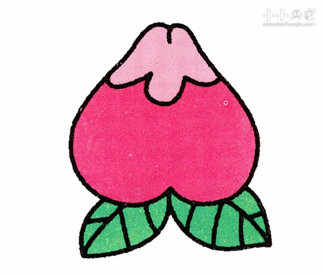 美味桃子简笔画画法图片步骤步骤1