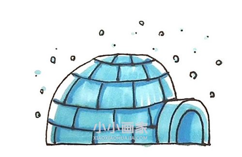 绘本故事爱斯基摩人冰屋简笔画画法图片步骤
