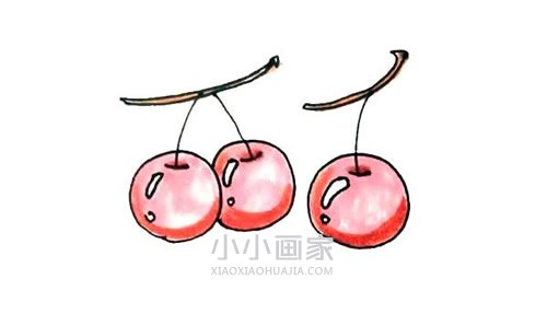 绘本故事红色樱桃简笔画画法图片步骤
