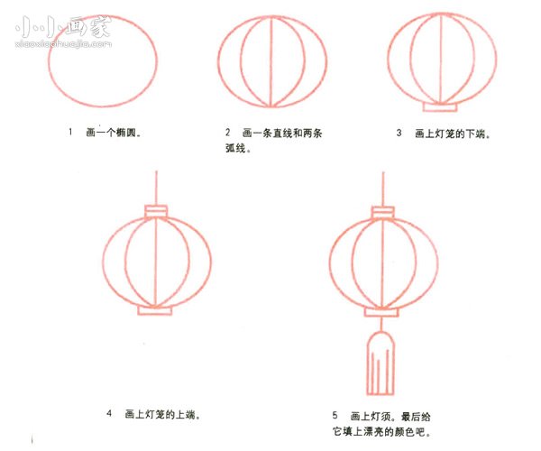 绘本故事红灯笼简笔画画法图片步骤