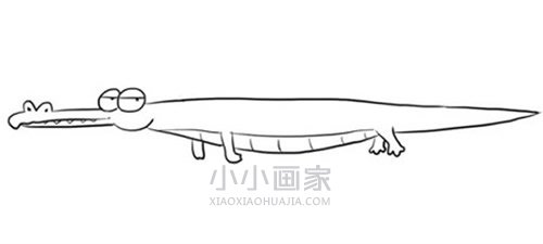 古怪的卡通鳄鱼简笔画画法图片步骤步骤6