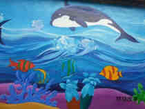 奇妙海底世界水粉画教师范画作品步骤1