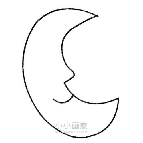 简单卡通月亮简笔画画法图片步骤步骤3