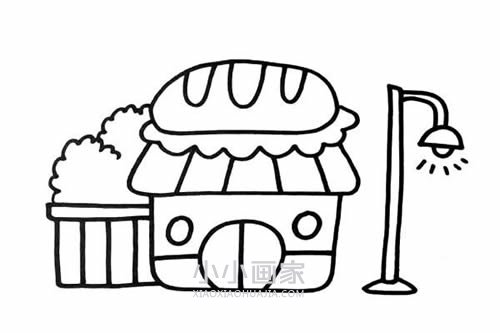 可爱面包店简笔画画法图片步骤步骤4