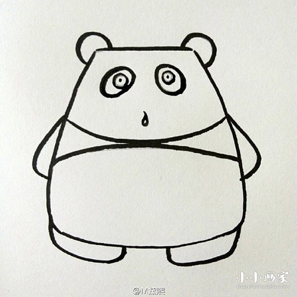 涂色大熊猫简笔画画法图片步骤步骤7