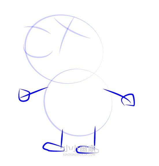 小猪佩奇小马佩德罗简笔画画法图片步骤步骤3