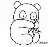 吃竹子大熊猫简笔画画法图片步骤