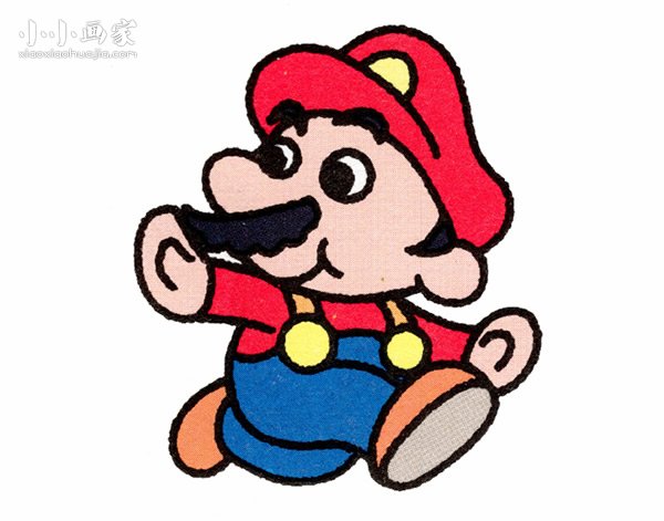 彩色超级玛丽简笔画画法图片步骤步骤1
