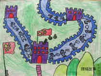 绘本故事小学生八达岭长城儿童画画作品欣赏