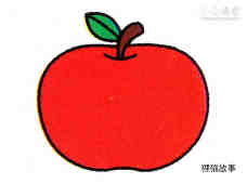 红色大苹果简笔画画法图片步骤步骤1