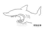 可怕的鲨鱼简笔画画法图片步骤步骤5