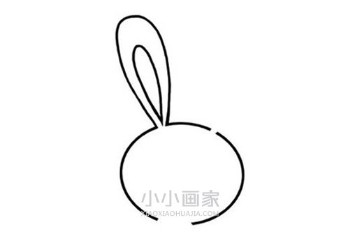 可爱小白兔简笔画画法图片步骤步骤3