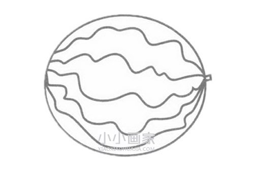 新鲜西瓜简笔画画法图片步骤步骤3