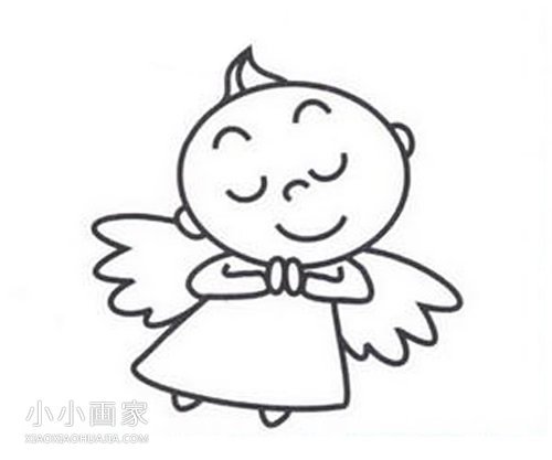 卡通小天使简笔画画法图片步骤步骤4