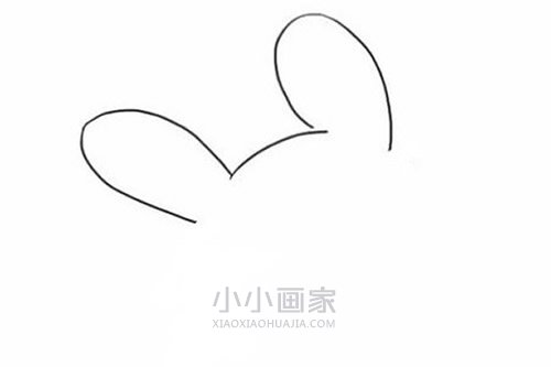 卖萌小兔子简笔画画法图片步骤步骤2